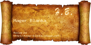 Hager Blanka névjegykártya