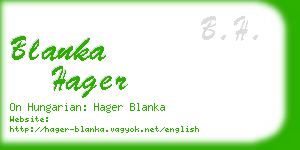 blanka hager business card